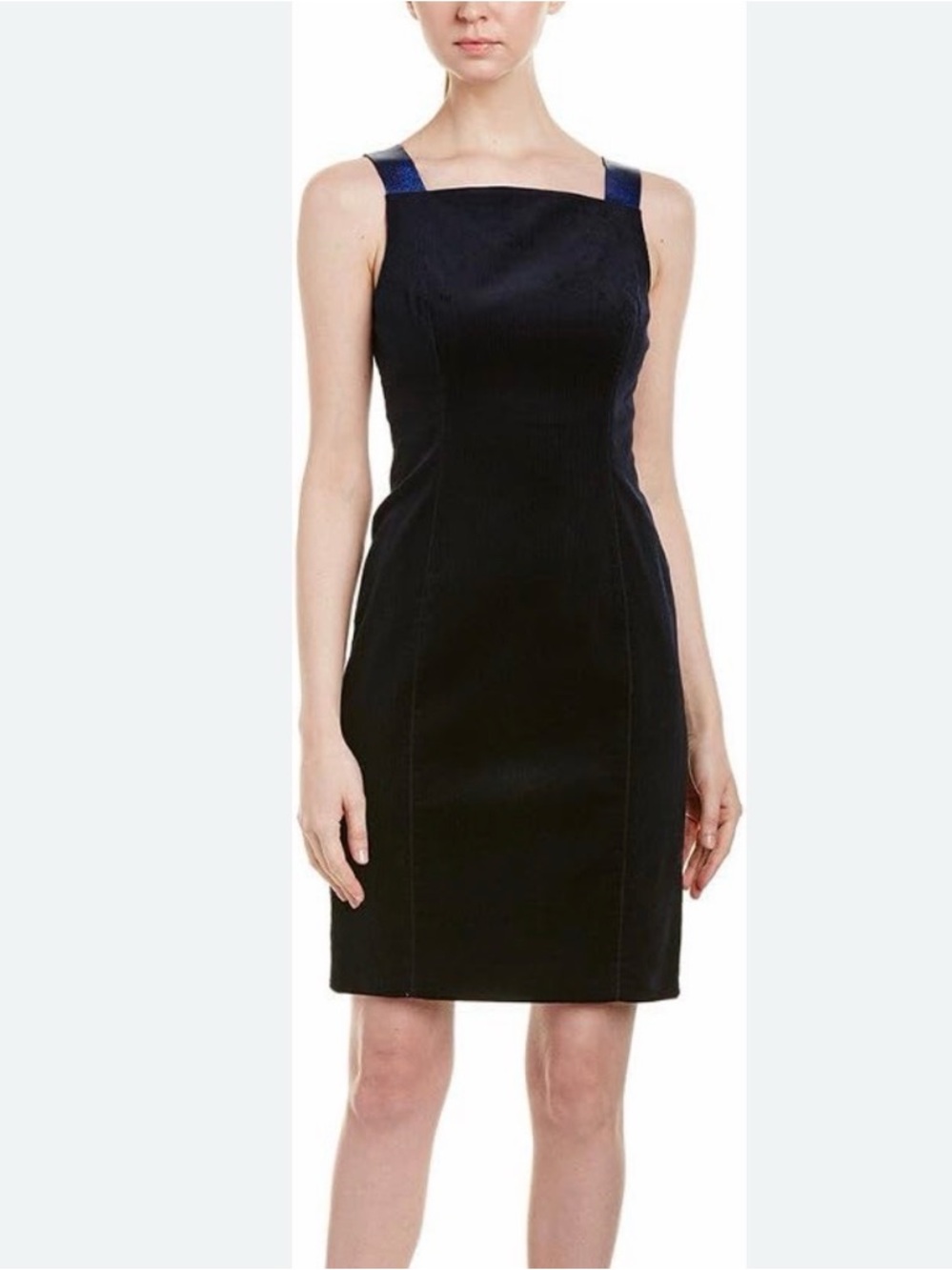NWT Elie Tahari Evra Corduroy Sleeveless Seath Dress Navy